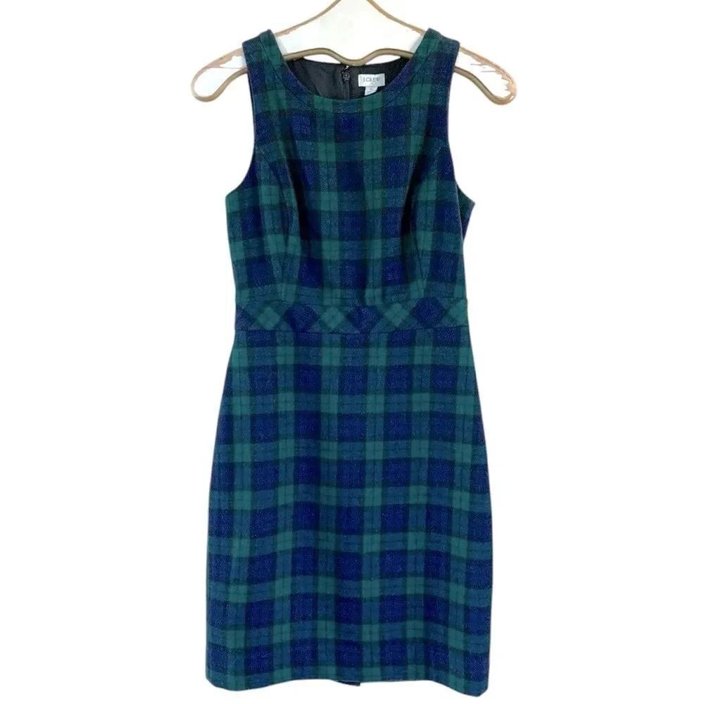 J. Crew Wool Plaid Sleeveless Dress